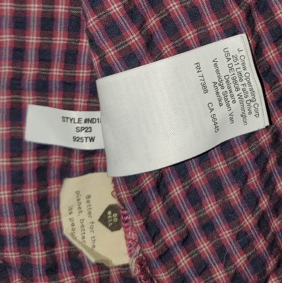 Madewell Blue And Pink Checkered Ruffled Tie-Front Blouse - Picture 8 of 15